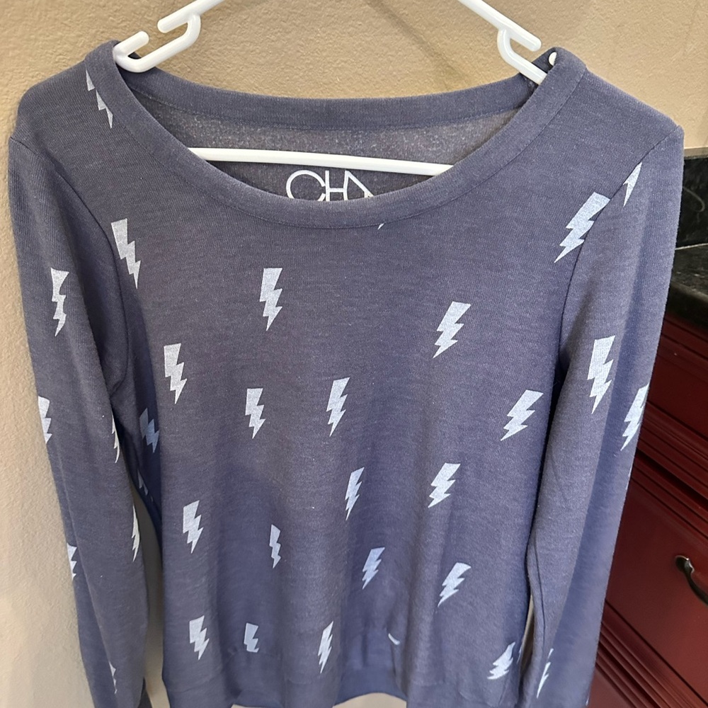 Cha Sor Blue Lightning Bolt Sweatshirt